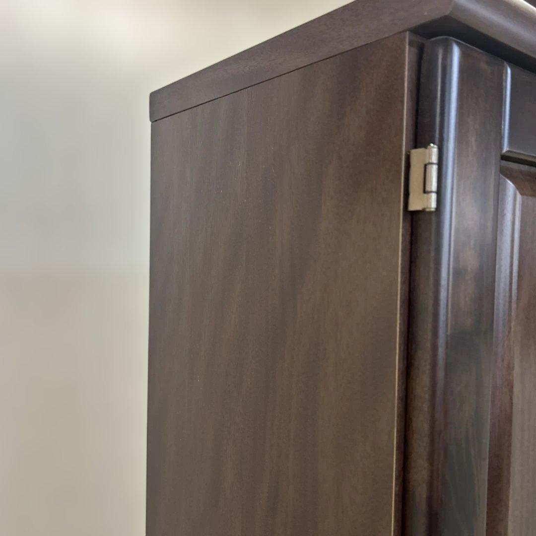 **ミラー付きの木製シューズボックス（下駄箱）カントリー　英国　丸脚