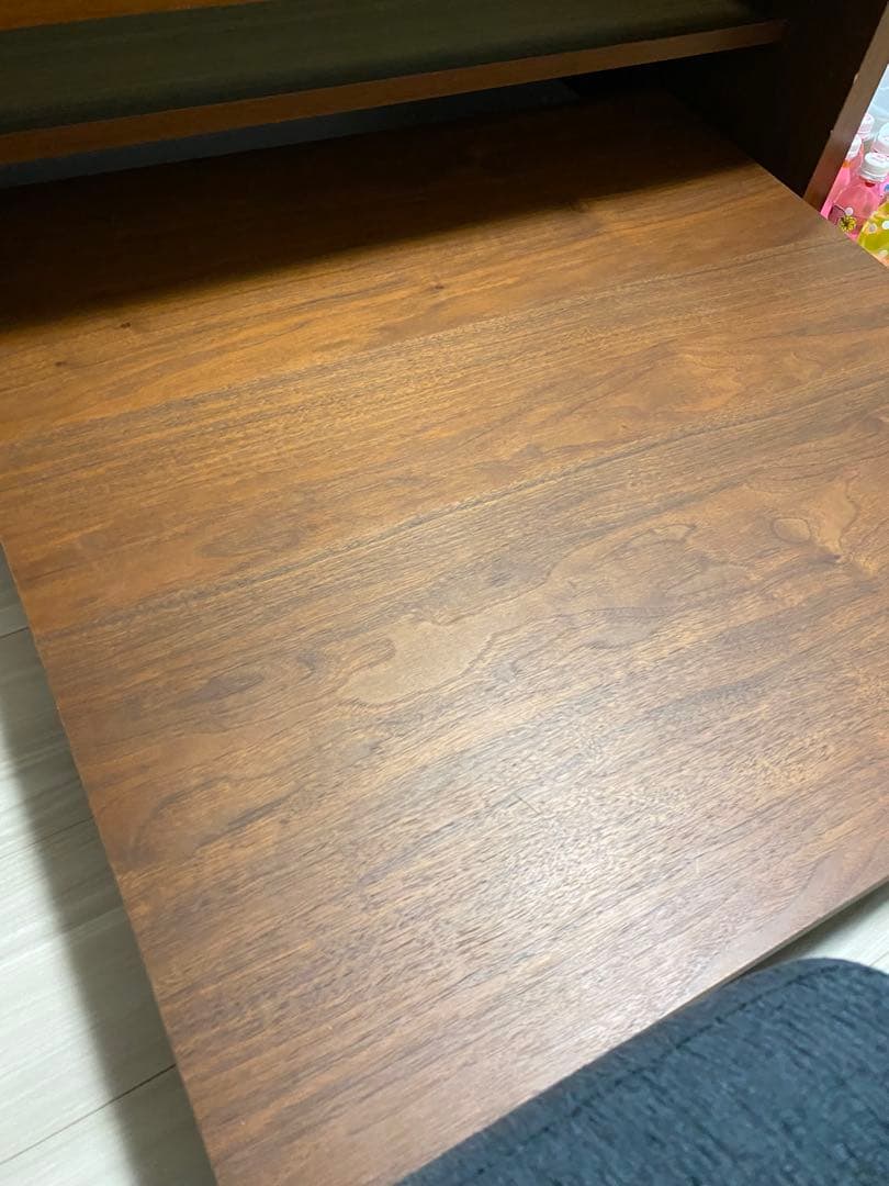 センターテーブル ウォールナット ガラス 木製ローテーブル ブラック