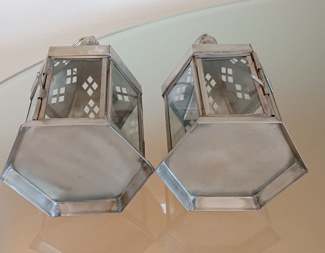 ACTUS アクタス シルバーランタンホルダー 2個セット 展示品 中古品