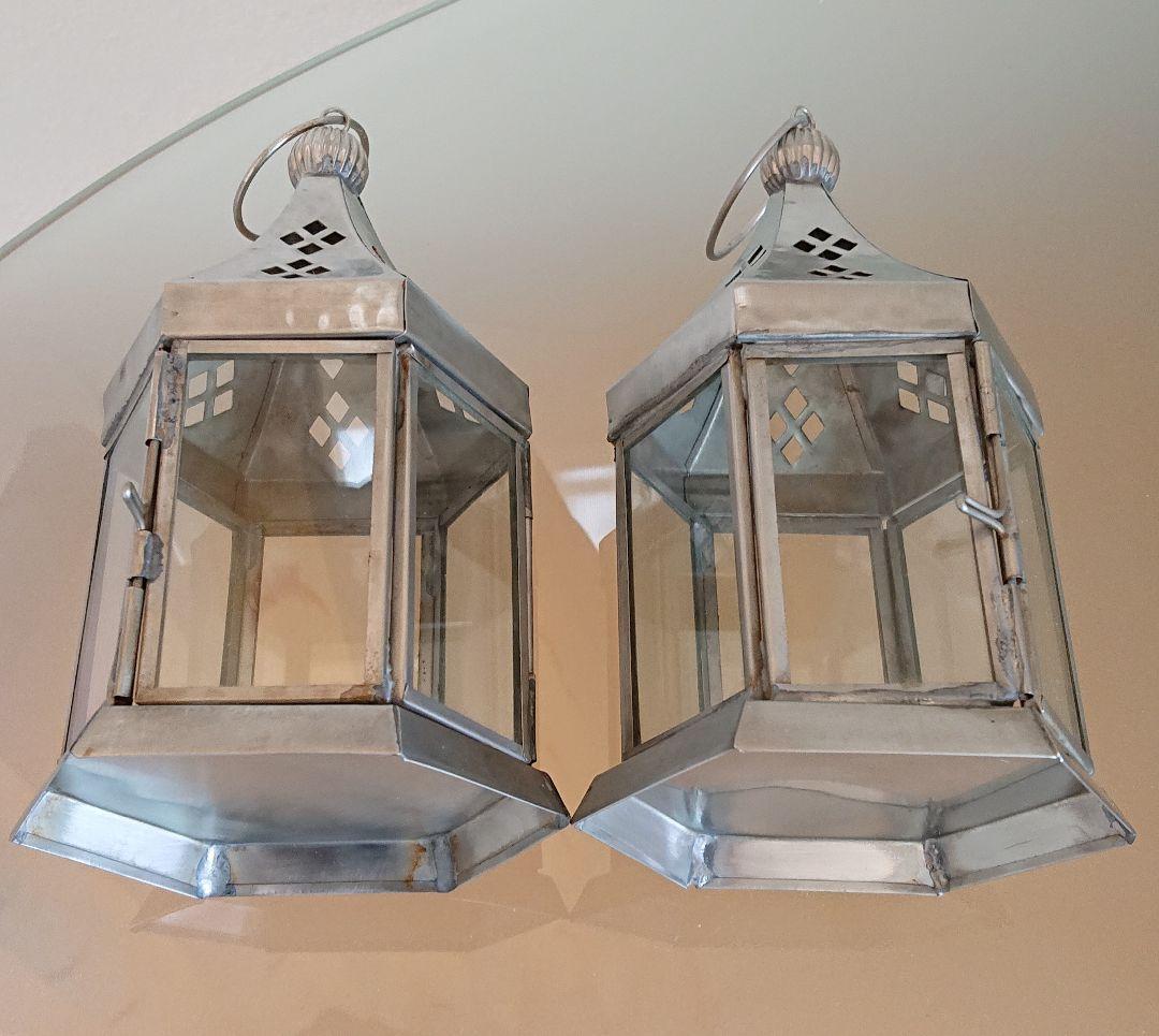 ACTUS アクタス シルバーランタンホルダー 2個セット 展示品 中古品