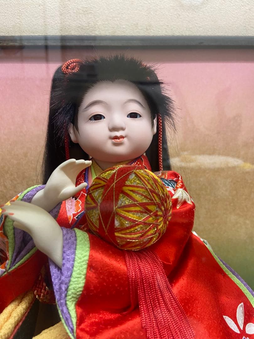【新品未使用展示品／閉店在庫】久月 日本人形 ガラスケース入り 伝統工芸