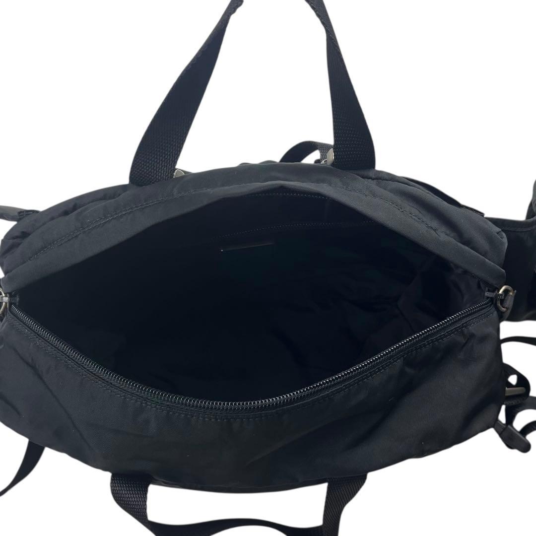 希少 PRADA 3WAY ウエストバッグ リュック ナイロン ボディ ブラック