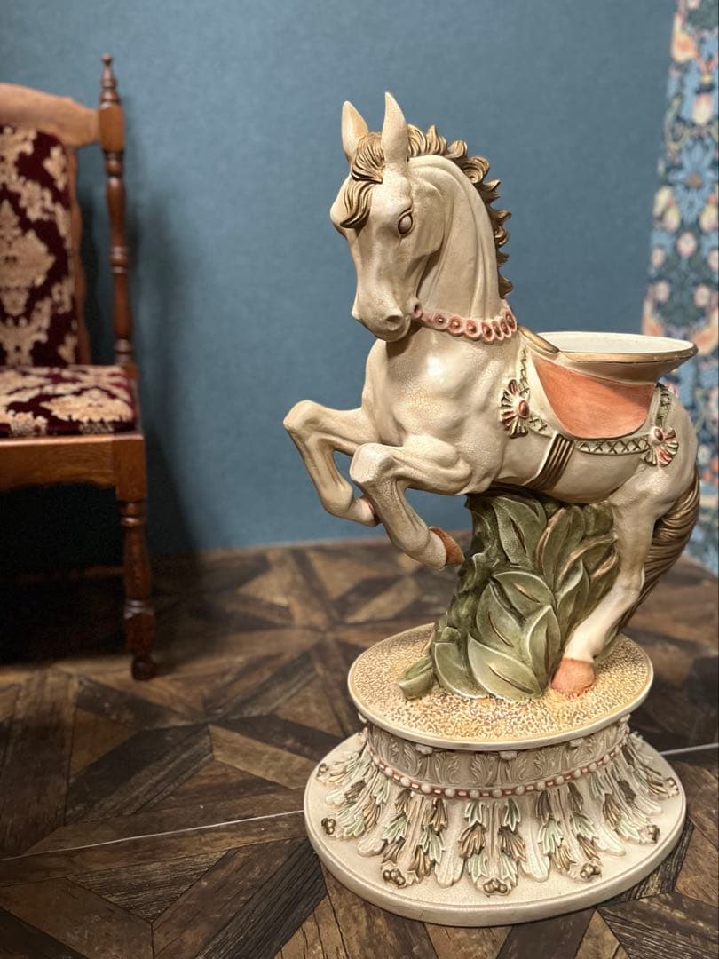 花台 アンティーク 馬 ロココ調 イタリア製　インテリア フラワースタンド