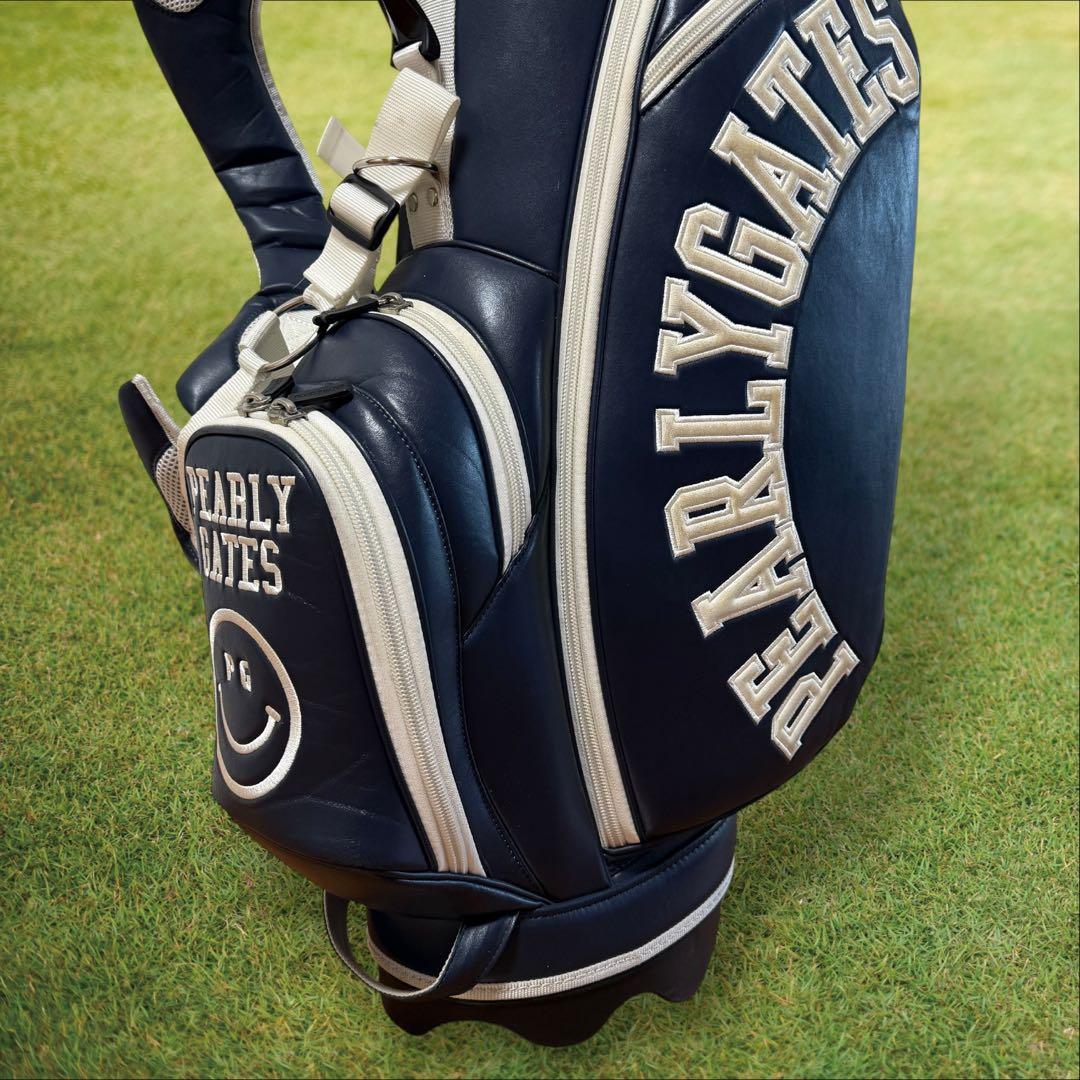 パーリーゲイツ　キャディバッグ　ネイビー　紺　ショルダー式　スタンド式　軽量