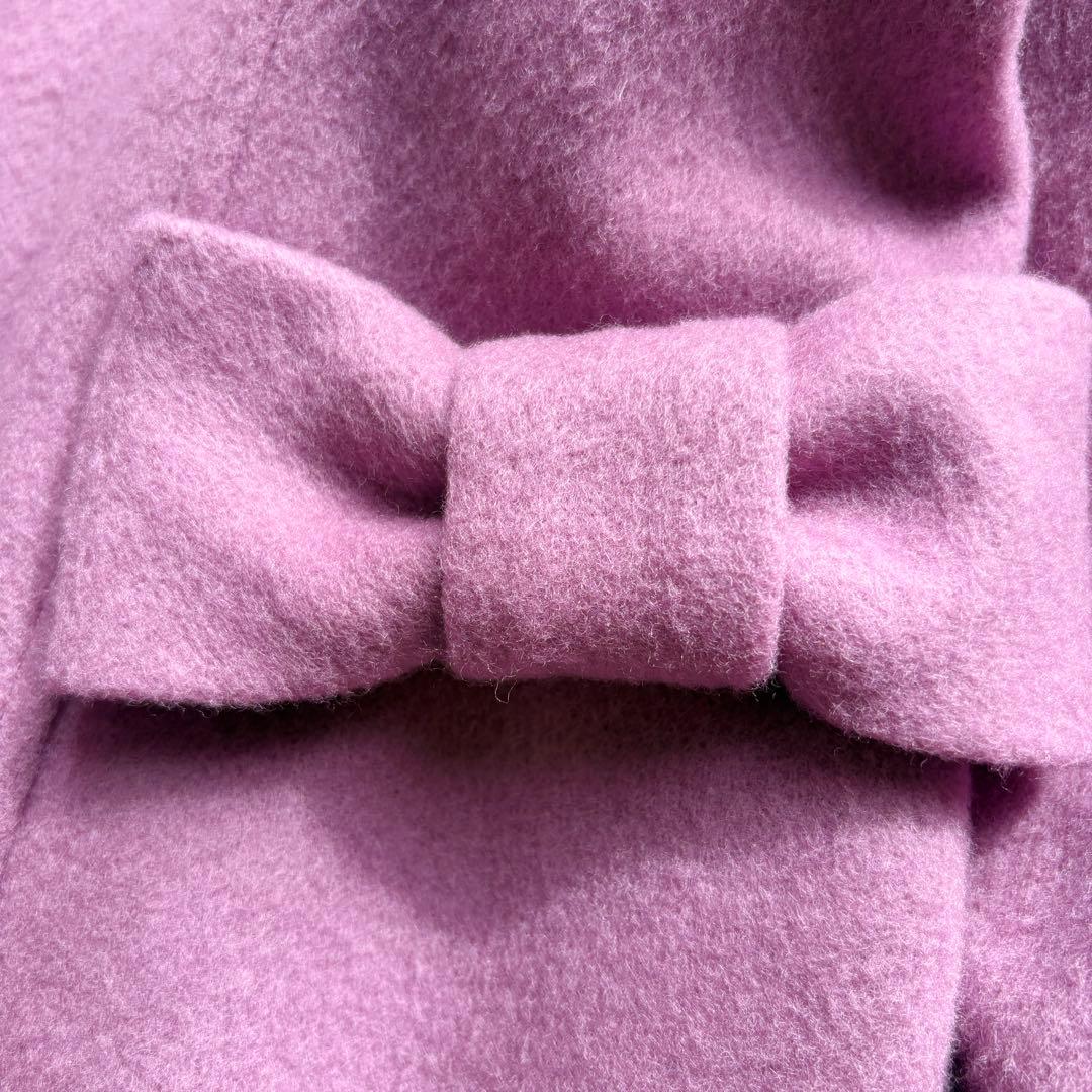 【美品】40リボン　裾バルーン　ウール　コート　エムズグレイシー　ダブルジップ