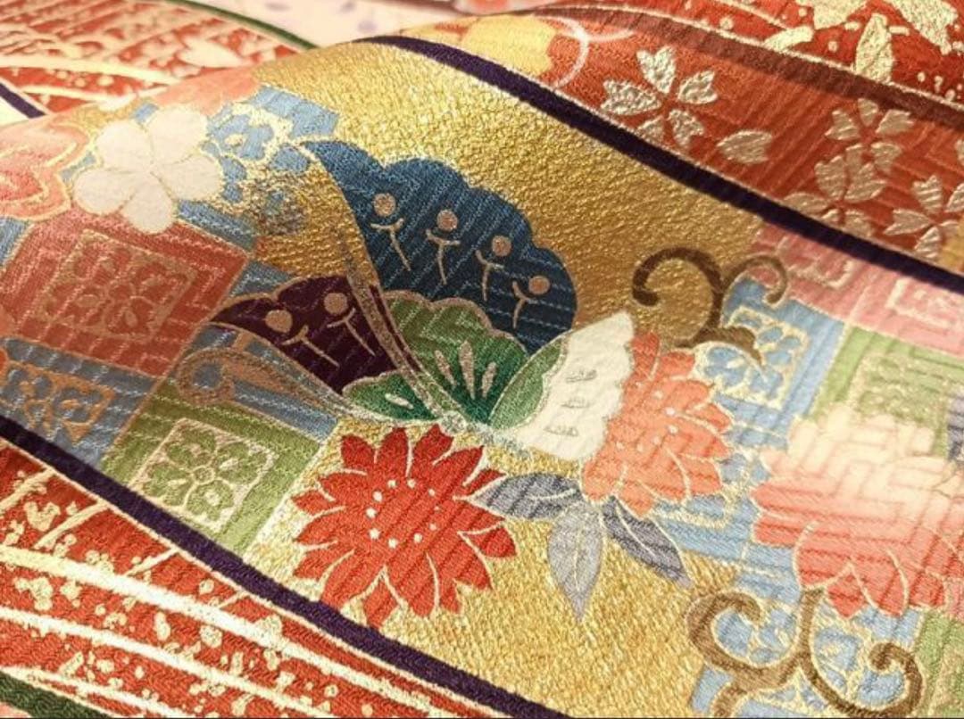 振袖 フルセット6点サイズM〜Ｌ絞り　熨斗吉祥花鳥蝶文　金銀彩　正絹