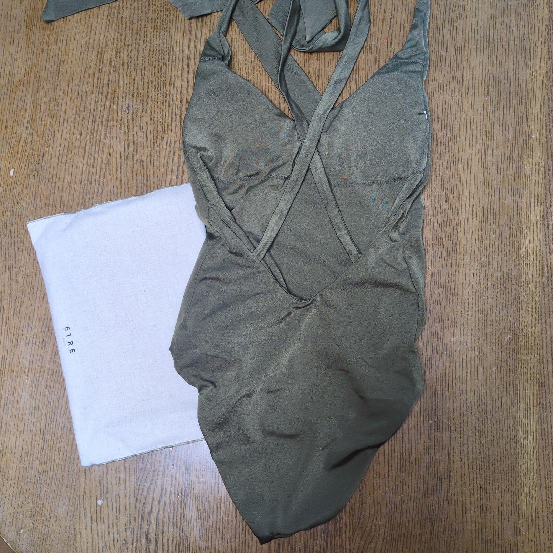 ETRE TOKYO ワンピース水着 M オリーブ　封筒型ポーチつき