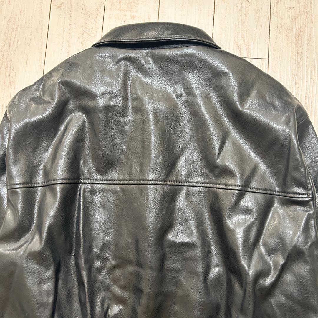 未使用品 ZARA ザラ フェイクレザー ボンバージャケット ブラック Lサイズ