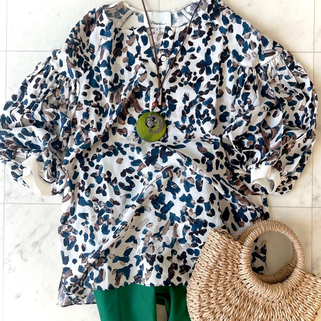 美品 3.1 フィリップリム シルク100％ パフスリーブブラウス ホワイト