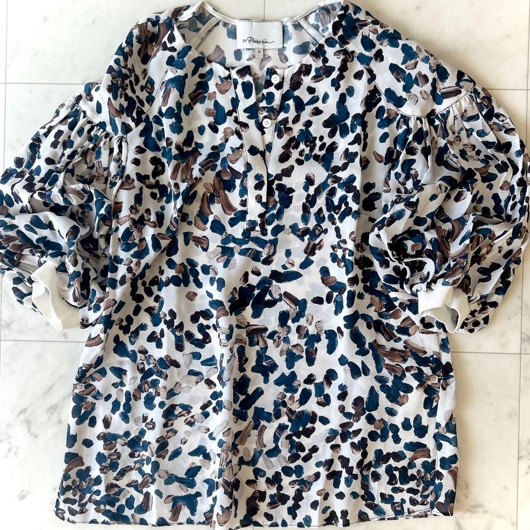 美品 3.1 フィリップリム シルク100％ パフスリーブブラウス ホワイト