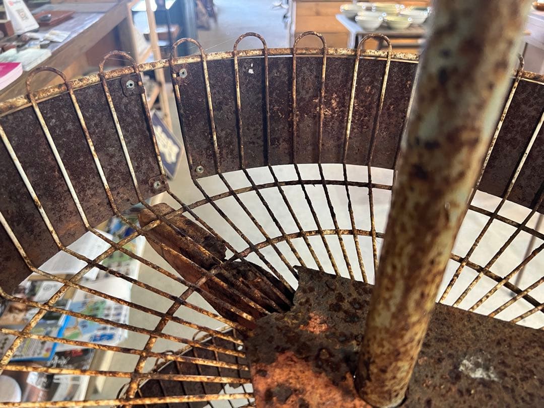 希少 3段金属ラック 昭和レトロ シャビー 店舗什器 ガーデニング ヴィンテージ