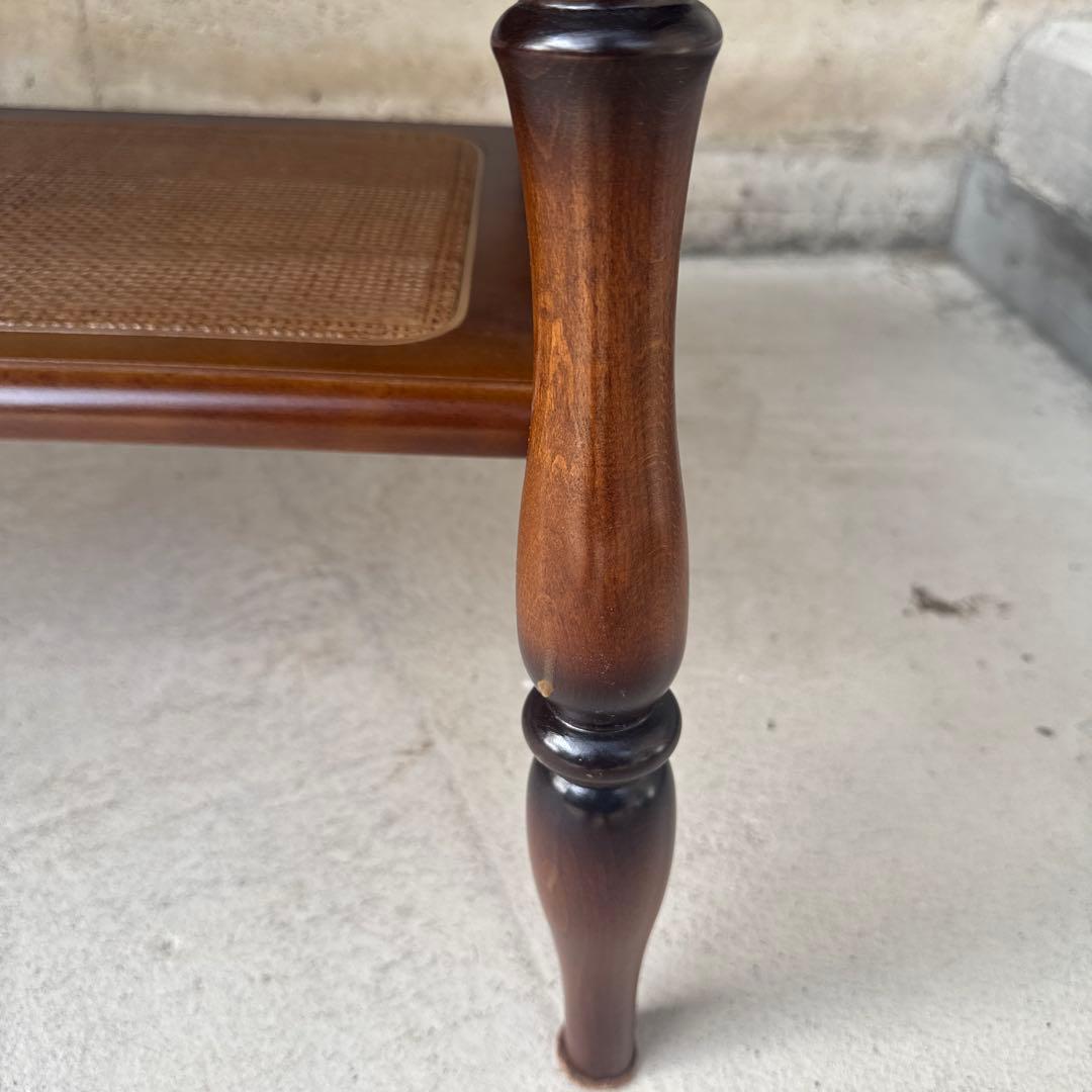 カリモク センターテーブル ローテーブル コロニアル ラタン棚