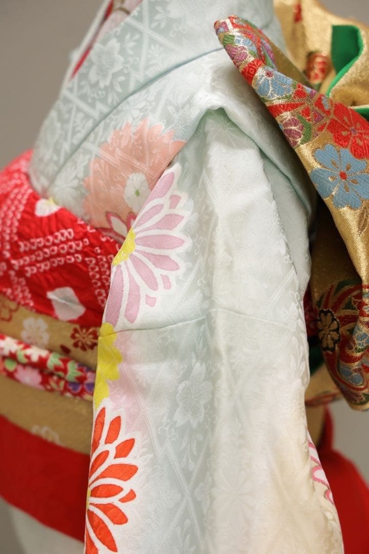 七五三　七歳　正絹　着物、長襦袢&小物4点セット