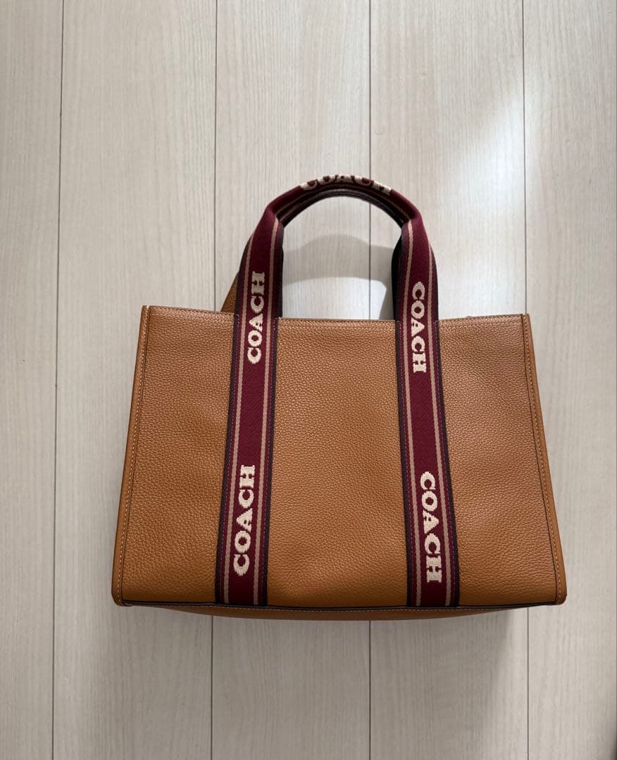 新品 COACH 2weyキャメルレザートートバッグ