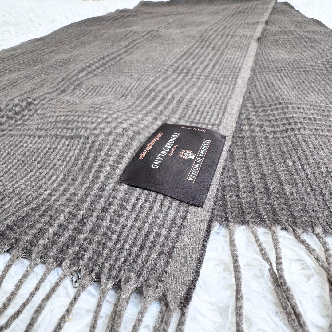 【極上級】トゥモローランド × ゼニア シルク100% マフラー 千鳥格子柄