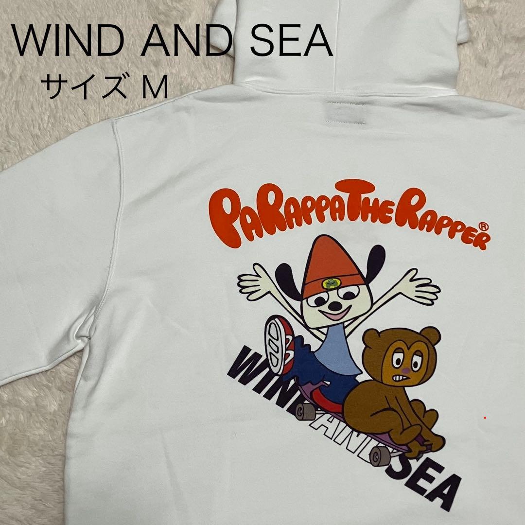 新品 希少 WIND AND SEA パラッパラッパー コラボ パーカー M 白