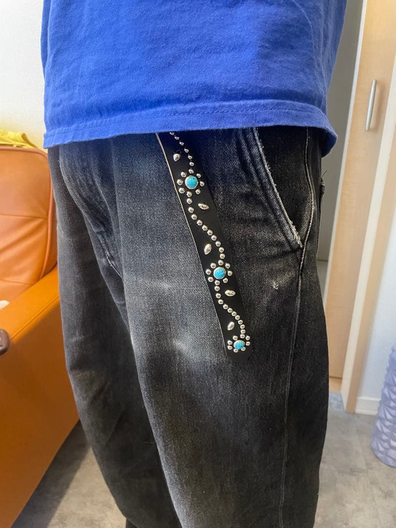 スタッズ　ナローベルト　HTC CALEE ウルフズヘッド