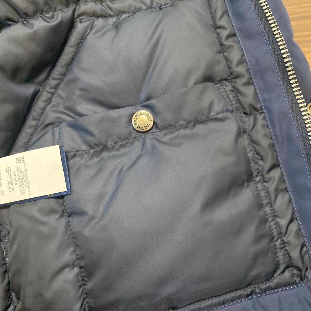 【新品】 ポロラルフローレン ダウンベスト　S ネイビー　フード付き