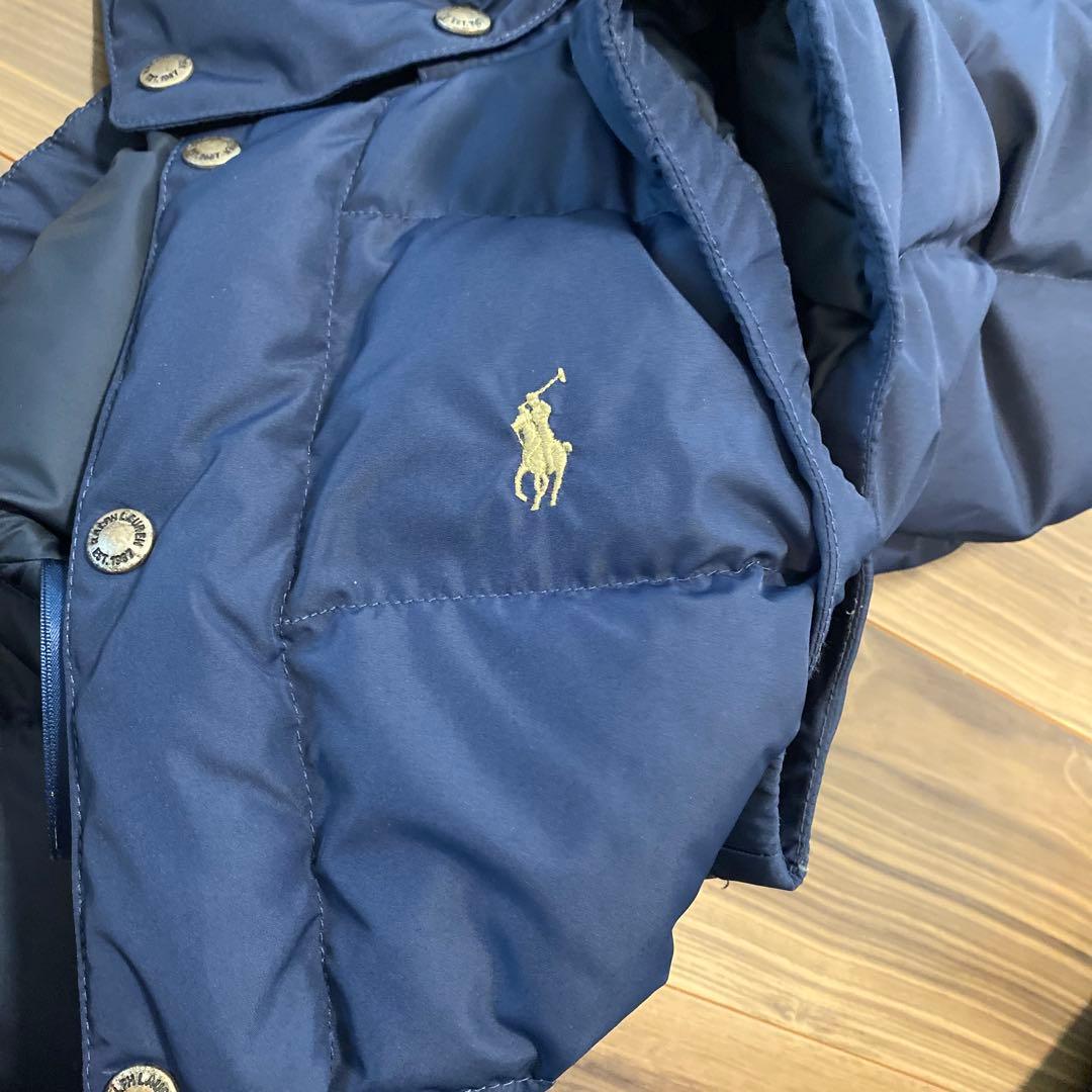 【新品】 ポロラルフローレン ダウンベスト　S ネイビー　フード付き