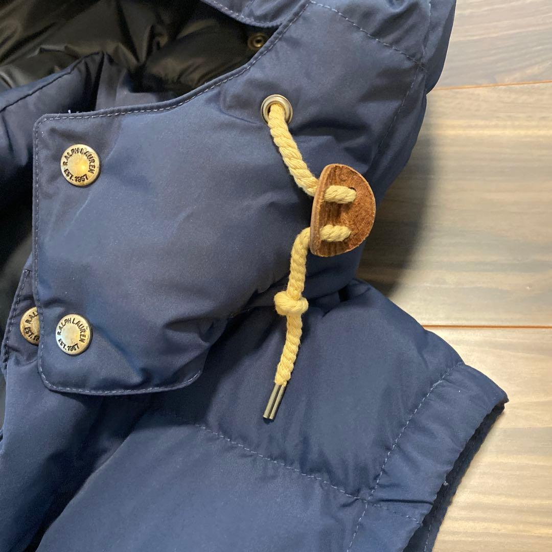 【新品】 ポロラルフローレン ダウンベスト　S ネイビー　フード付き