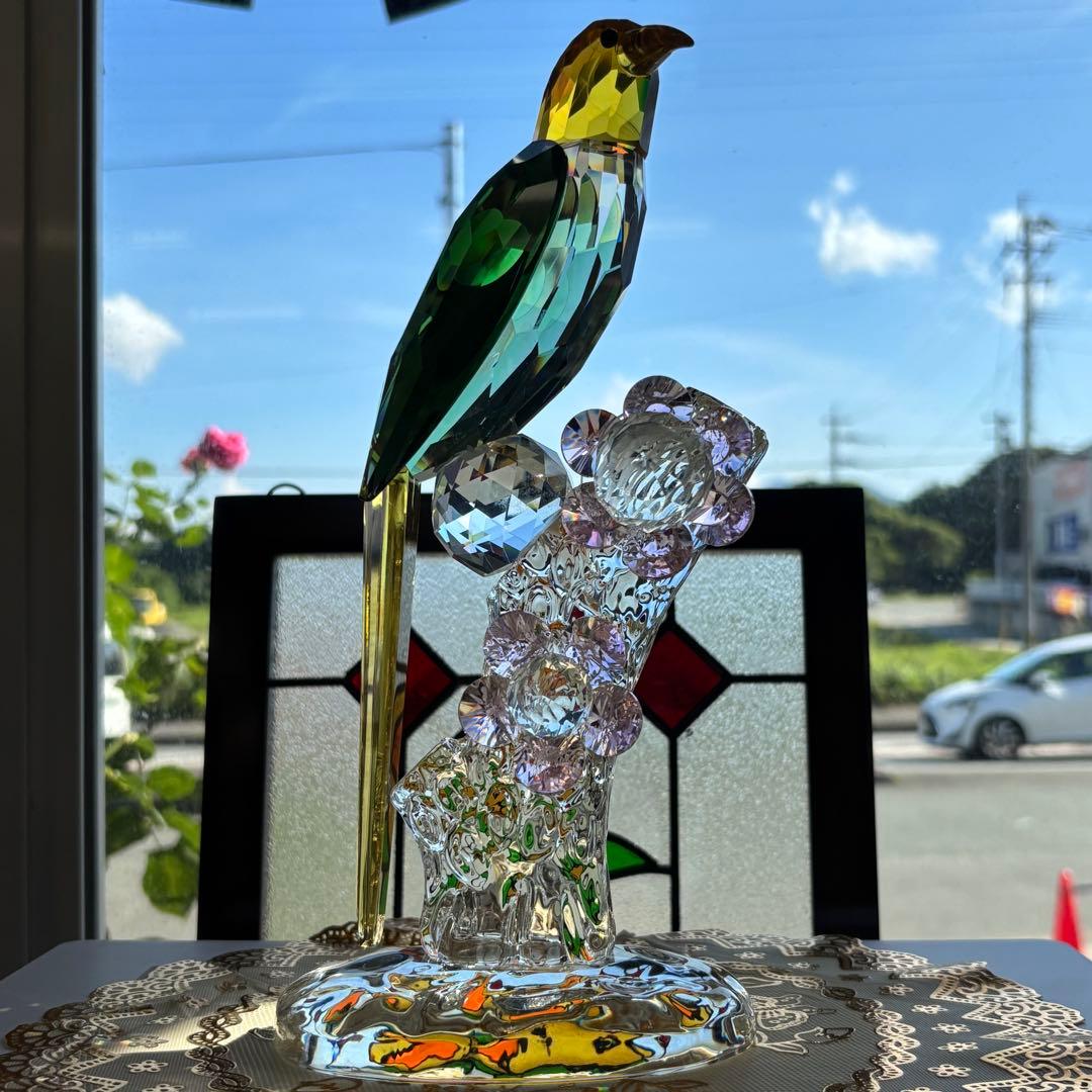 クリスタル製 鳥の置物