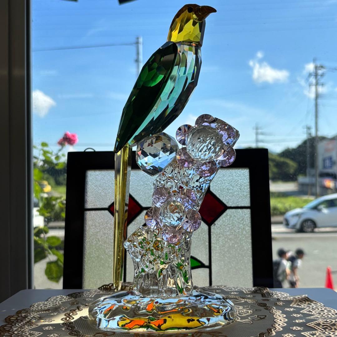 クリスタル製 鳥の置物