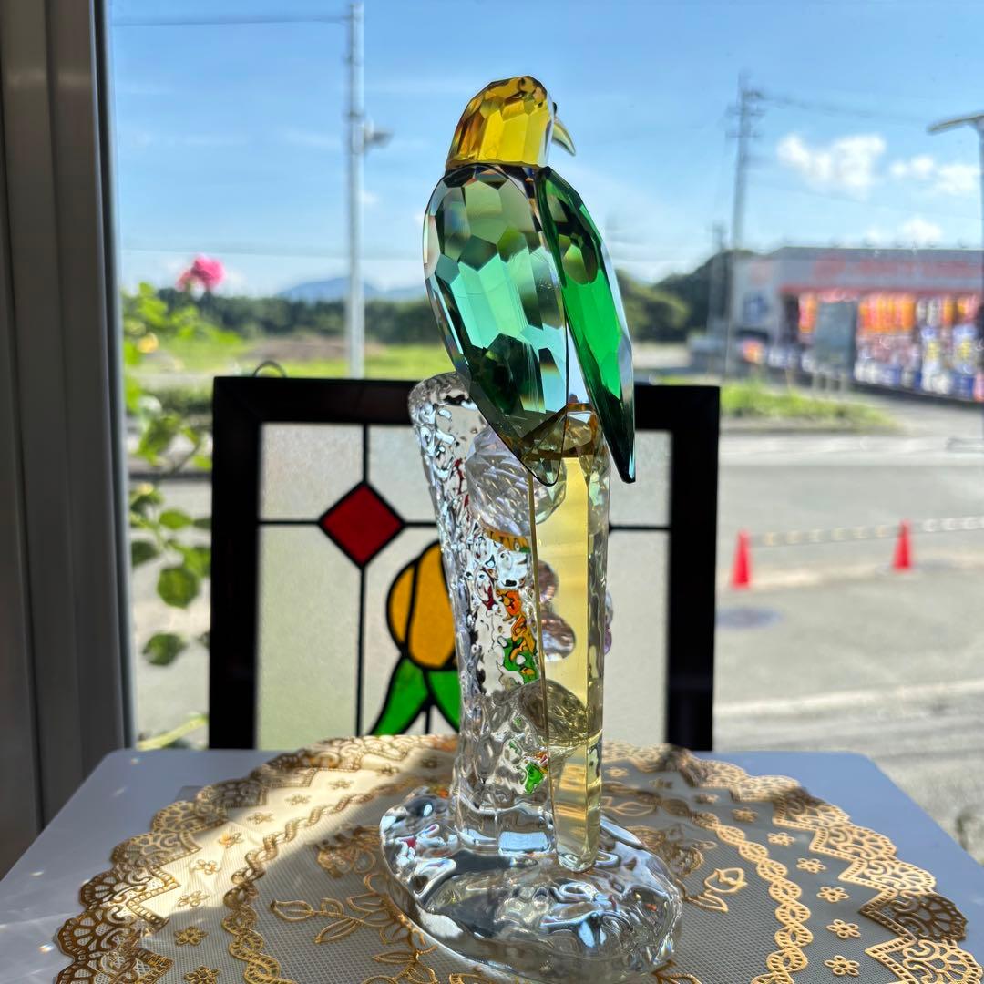 クリスタル製 鳥の置物