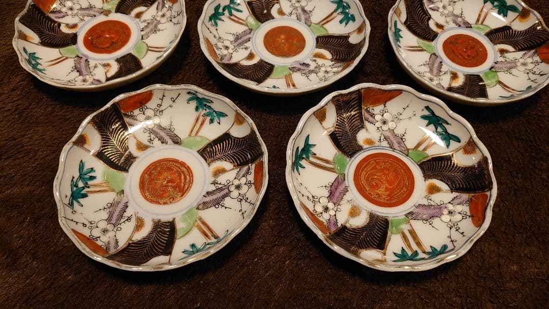 古伊万里　伊万里　色絵　金襴手　豆皿　８客