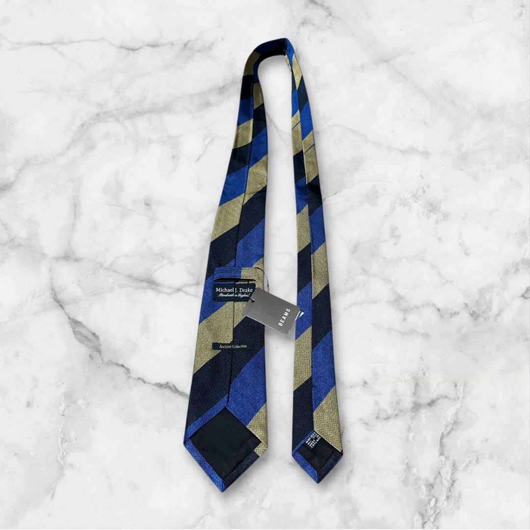 【未使用】DRAKE'S ドレイクス　ネクタイ　ストライプ　ジャガード　タグ付き