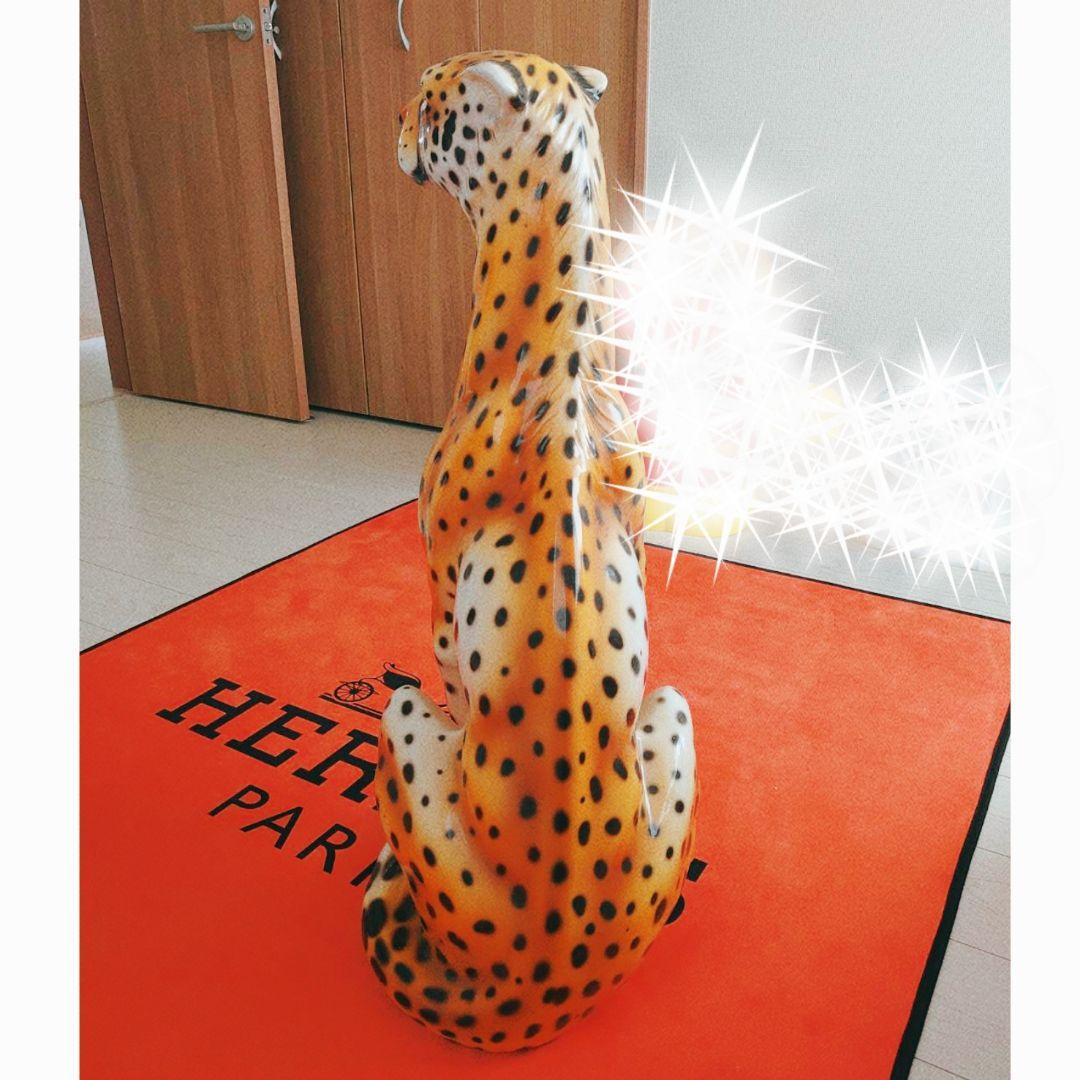 ☆プロフ必読☆　イタリア製　アニマルオブジェ　陶磁器　チーター