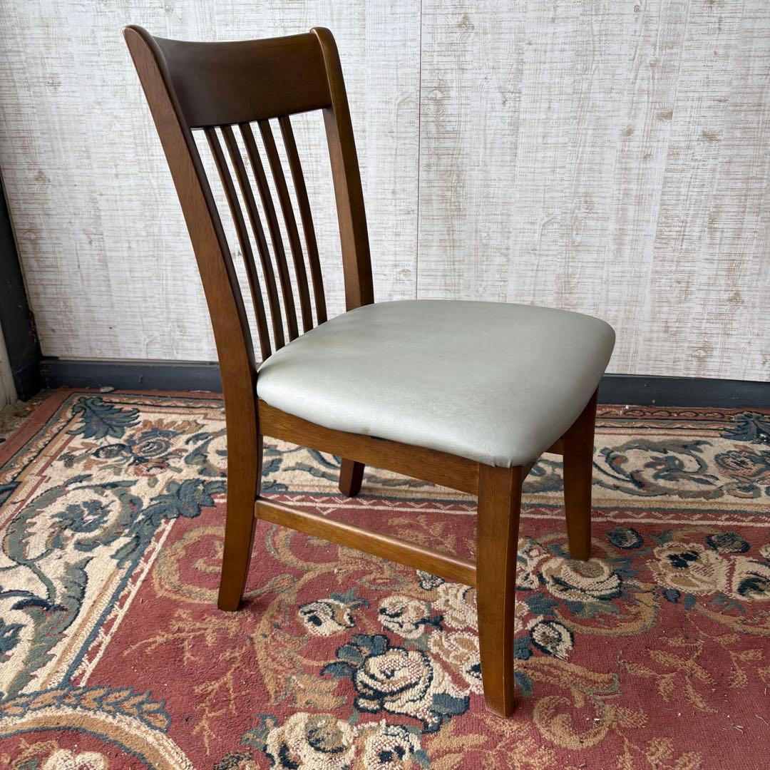 ③ 昭和レトロ カリモク ダイニングチェア 木製椅子 古家具 グレー ビンテージ