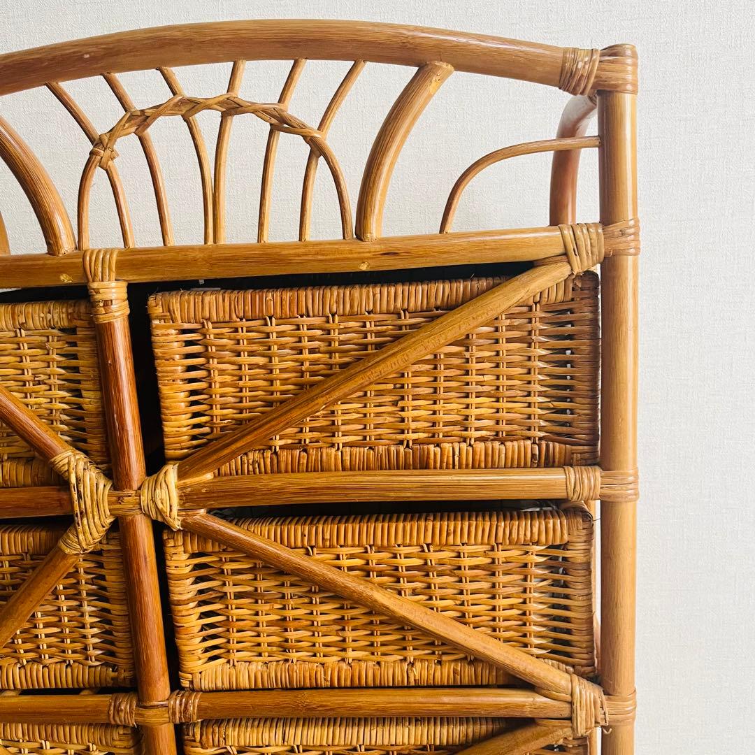 籐家具 収納ランタチェスト 昭和レトロ インテリア 棚 ラック 藤 アンティーク