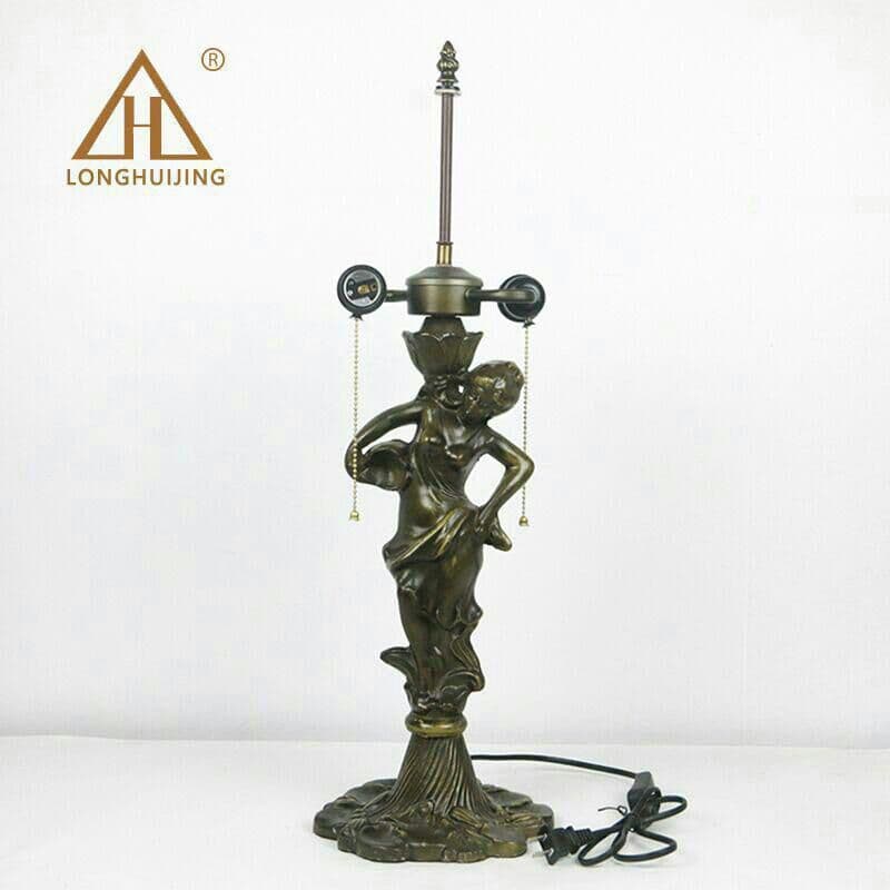 ティファニースタイルテーブルランプ電気スタンドガラスランプ\r バロックの女神0