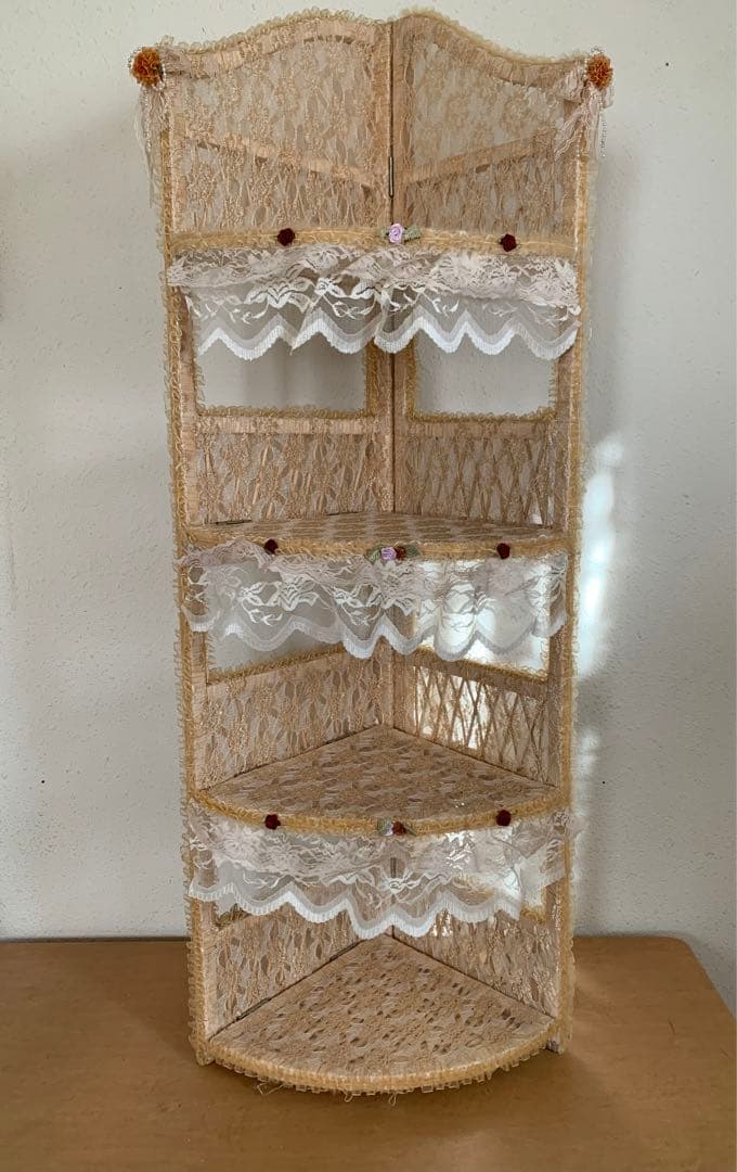 ラタンコーナーラック　姫系　レース