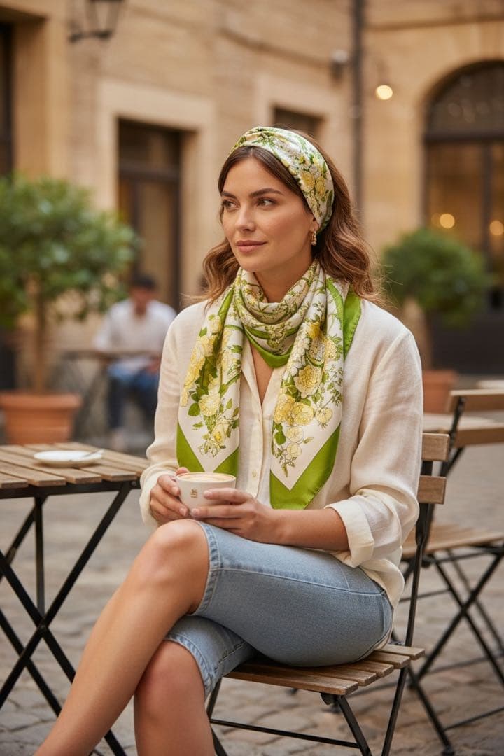 エルメス　カレ　90 ROMANTIQUE 花柄スカーフ