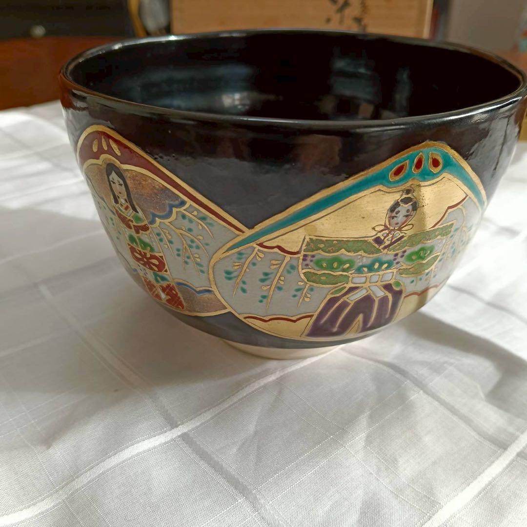 京焼 清水焼 雛絵 抹茶碗 共箱 茶道具 ひな祭り