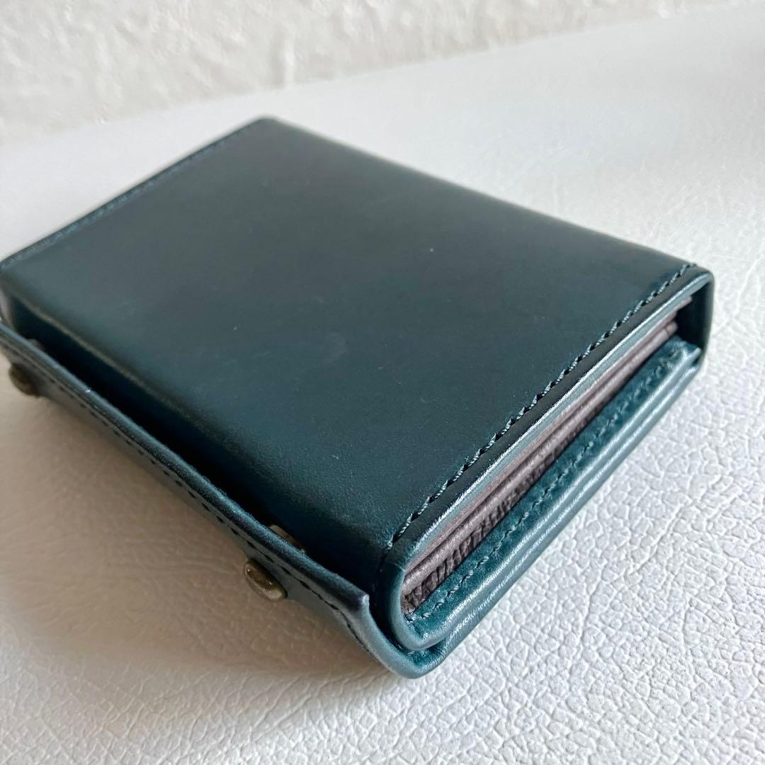 美品 エムピウ m＋ ミッレフォッリエ ブスケット オセアノ 折り財布 メンズ