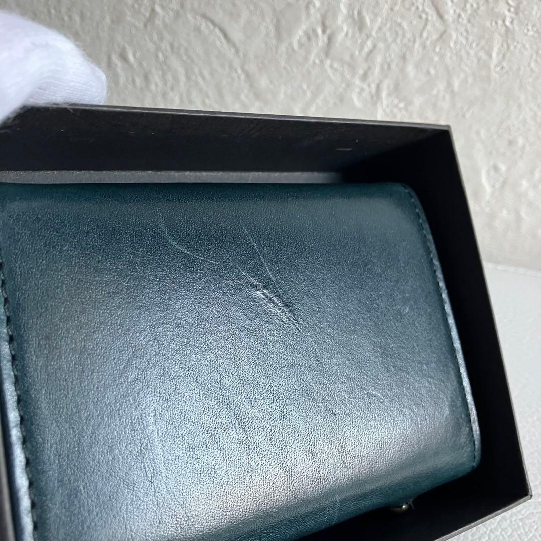 美品 エムピウ m＋ ミッレフォッリエ ブスケット オセアノ 折り財布 メンズ