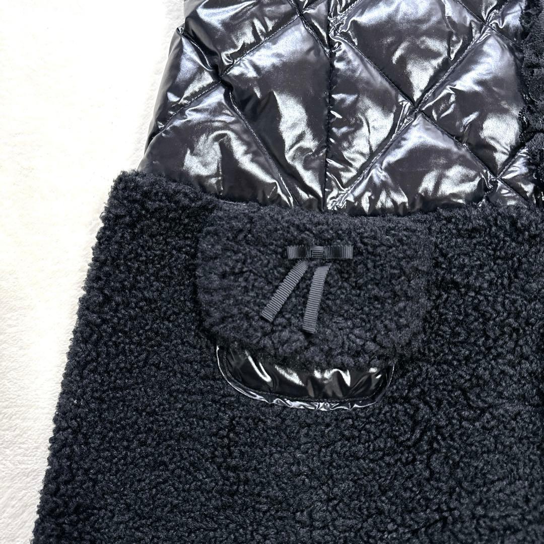 極美品 スーパービューティ ダウンコート ロングジレ 異素材ドッキング ボア