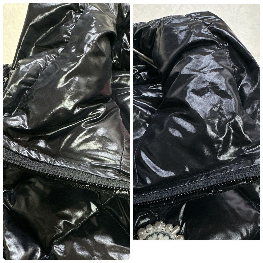 極美品 スーパービューティ ダウンコート ロングジレ 異素材ドッキング ボア