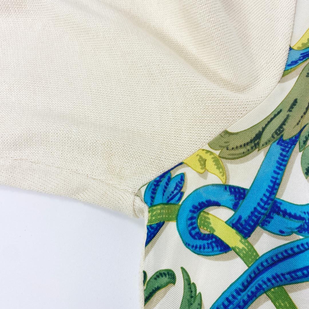 ★激レア/高級生地★ HERMES エルメス シルク切り替えカシミヤ ニット S