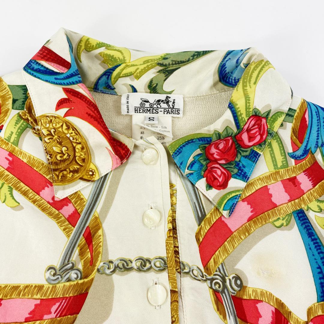 ★激レア/高級生地★ HERMES エルメス シルク切り替えカシミヤ ニット S