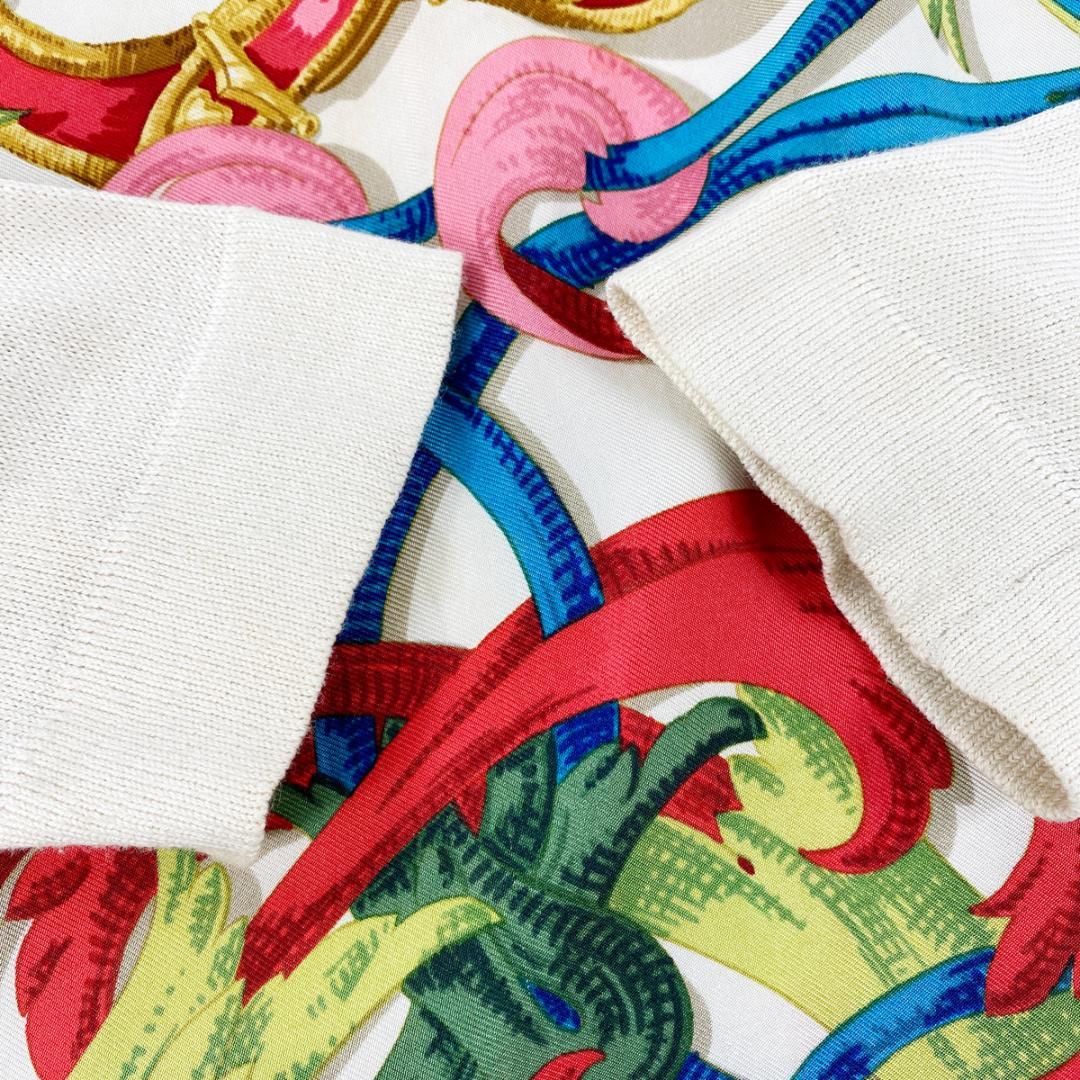 ★激レア/高級生地★ HERMES エルメス シルク切り替えカシミヤ ニット S