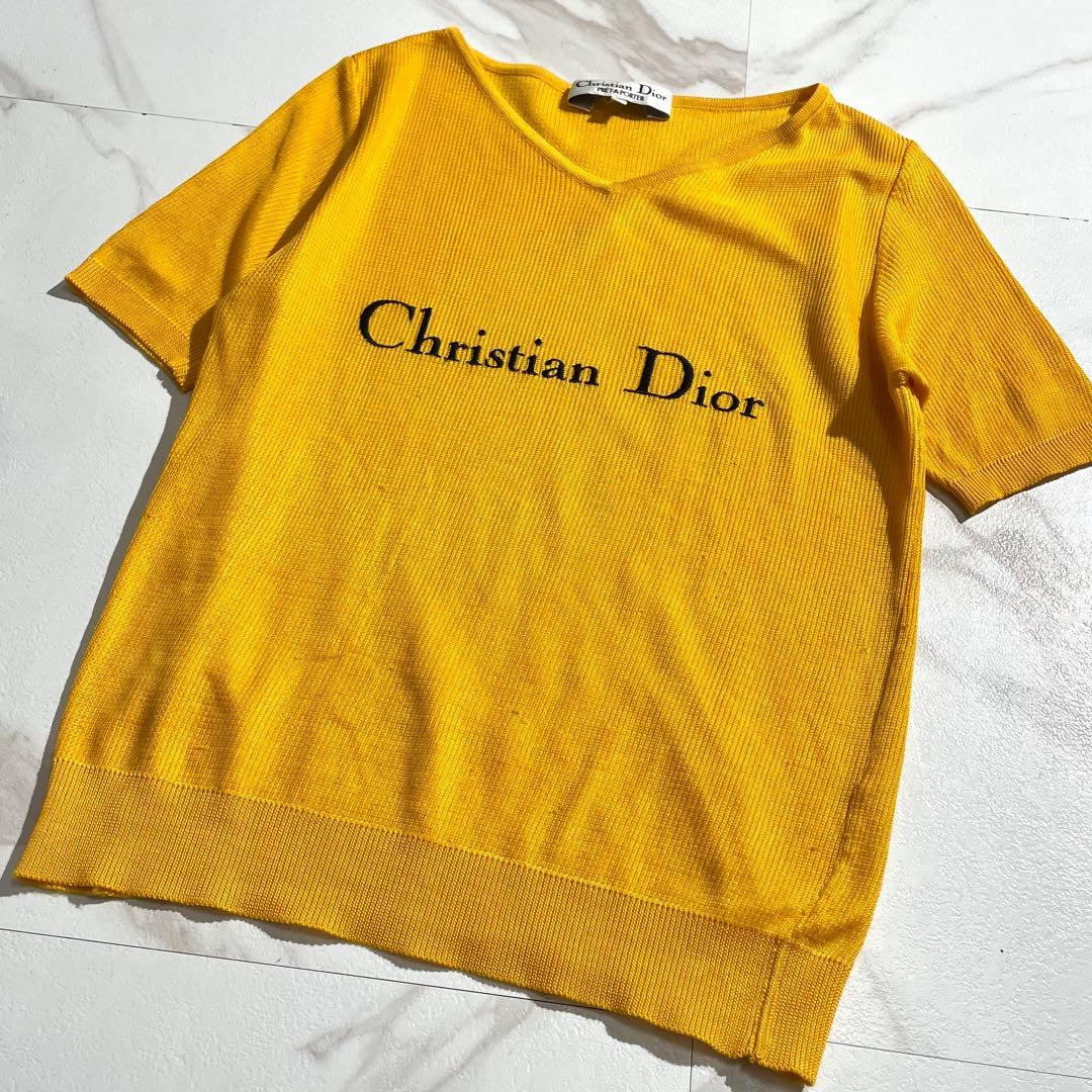 入手困難✨ ディオール 半袖ニット サマーニット ロゴ イエロー コットン