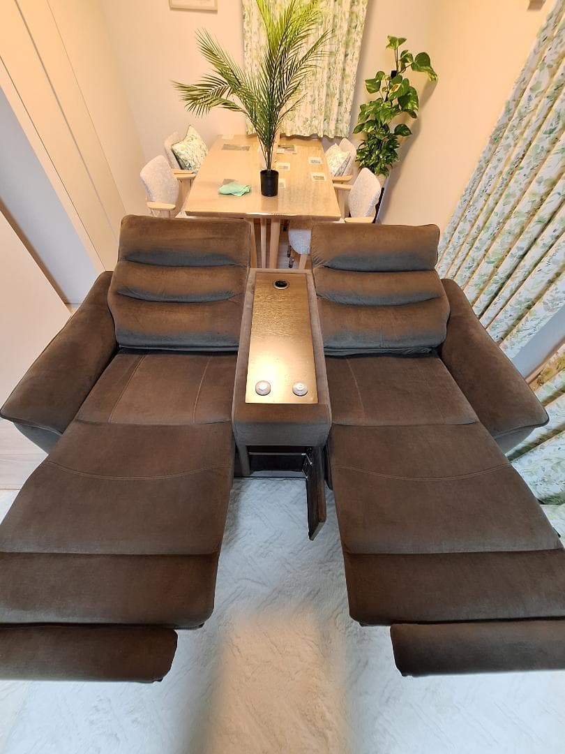 【美品・3ヶ月使用】ニトリ電動リクライニングソファ Nビリーバ3 収納付2人掛け