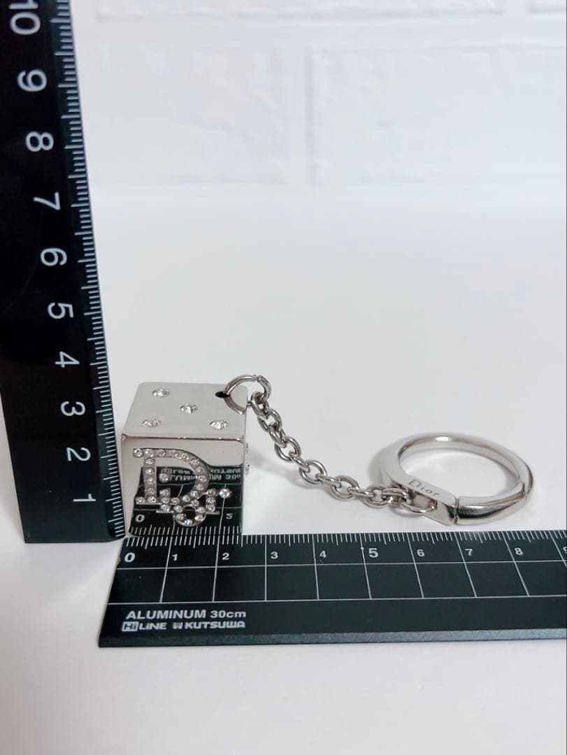 Christian Dior キーホルダー サイコロ　ダイス シルバー男女兼用