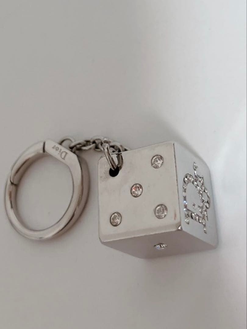 Christian Dior キーホルダー サイコロ　ダイス シルバー男女兼用