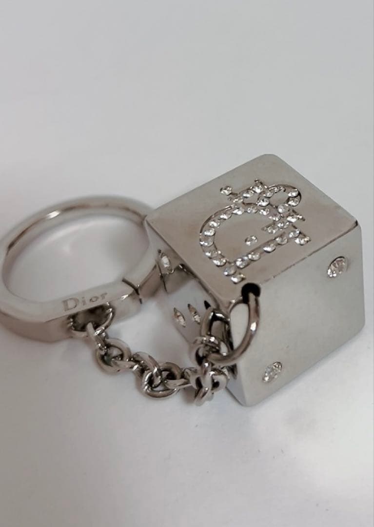 Christian Dior キーホルダー サイコロ　ダイス シルバー男女兼用