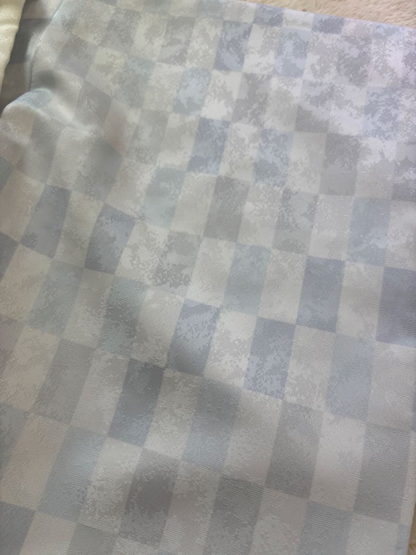 被布着 白・水色チェック 七五三　3歳男の子