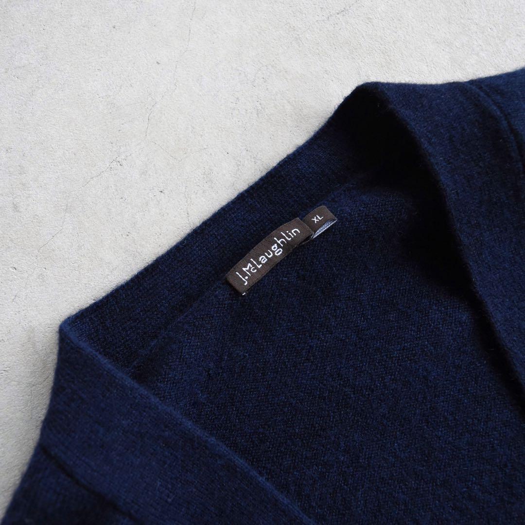 90s J.McLaughlin カシミアカーディガン ネイビー ヴィンテージ